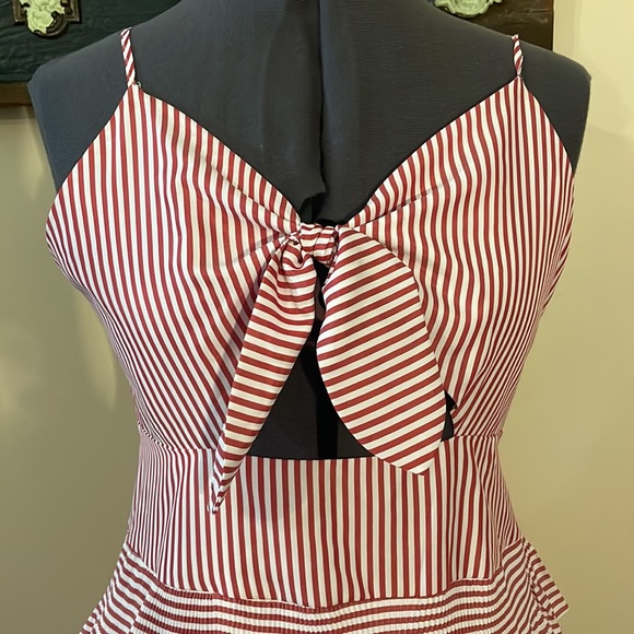 Chapter Stripes Tiered Ruffle Dress with Cut Out Size Medium - Picture 3 of 16